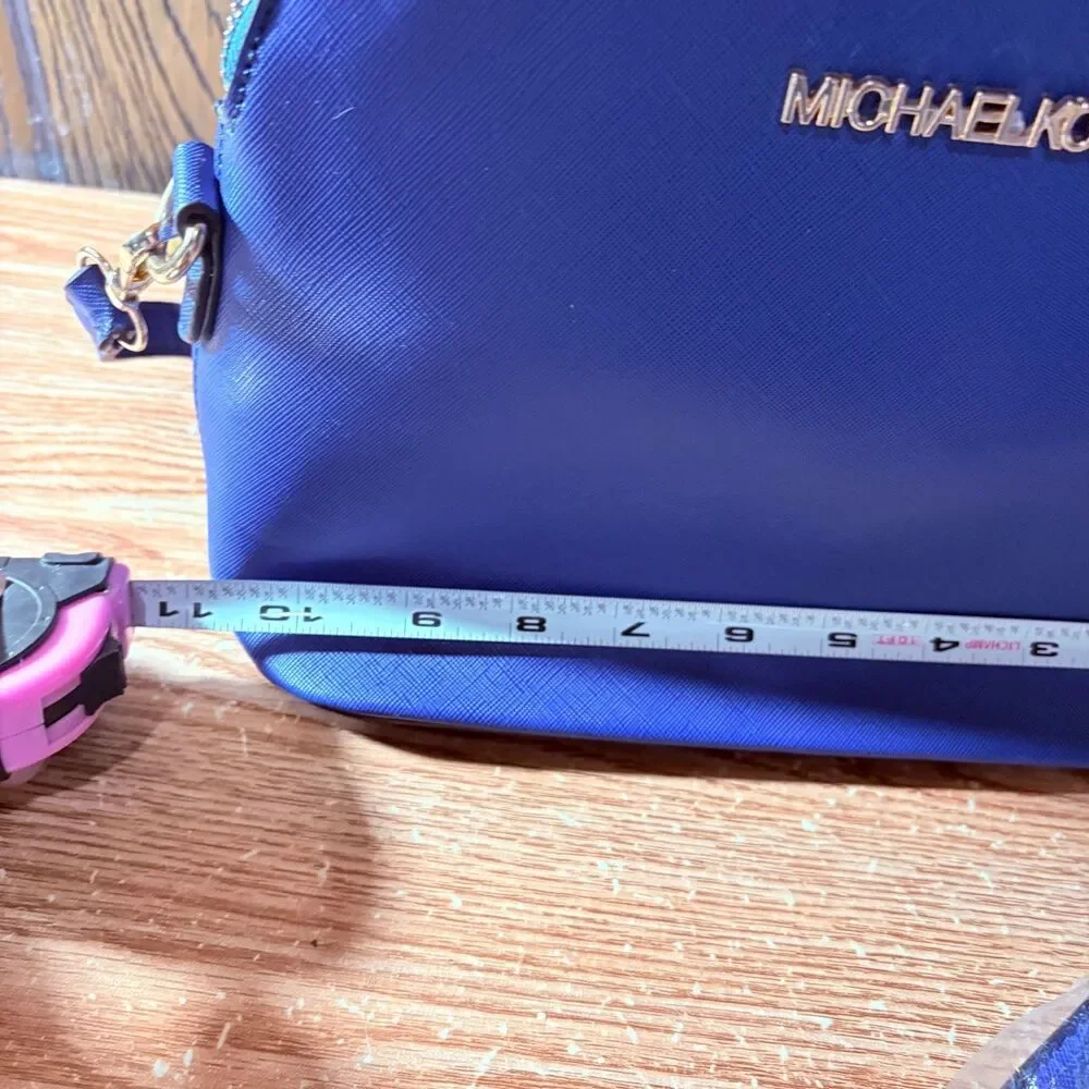 Michael Kors Cindy Crossbody Bag Blue Saffiano Leather Shoulder Purse
